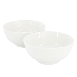 Gibson Home Great Essentials 2-Piece Fine Ceramic Noodle Bowl Set, 6-15/16", White
