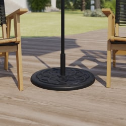 Flash Furniture Kona Universal Cement Patio Umbrella Base With Weatherproof Plastic Polymer Coating, 3-1/4"H x 19-1/4"W x 19-1/4"D, Bronze