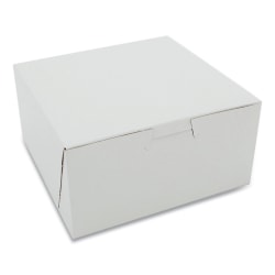 SCT® 1-Piece Non-Window Bakery Boxes, 3"H x 6"W x 6"D, White, Carton Of 250 Boxes, 1505