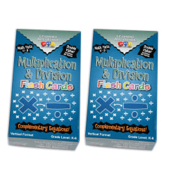 Learning Advantage Double-Value Vertical Flash Cards, Multiplication & Division Set, 90 Per Pack, Set Of 2 Packs