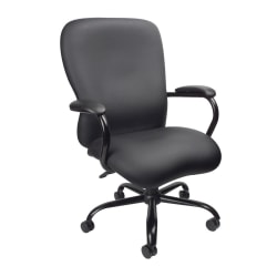 Boss Office Products Heavy Duty Big And Tall Executive Chair, CaressoftPlus™ Vinyl, Black