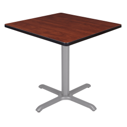 Regency Cain Square X-Base Breakroom Table, 29"H x 30"W x 30"D, Cherry/Gray