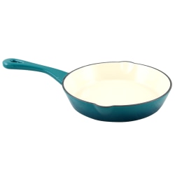 Crock-Pot Artisan Enameled Cast Iron Skillet, 8", Teal Ombre