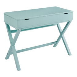 Linon Lacey 42"W Lift-Top Computer Desk, Turquoise