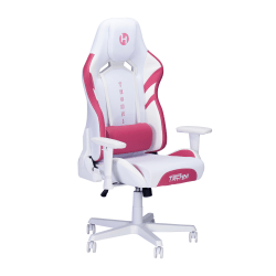 Techni Sport Echo 2.0 Ergonomic Fabric Computer Gaming Chair, White/Pink