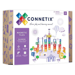 Connetix Magnetic Tiles Super Ball Run Pack, 134 Pieces