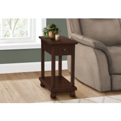 Monarch Specialties Foster Rectangular Accent Table, 24-1/4"H x 11-3/4"W x 21-3/4"D, Brown