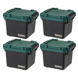 IRIS Remington Heavy-Duty Trail Boxes with Latching Lids, 30-Quart, Black, Total Qty 4