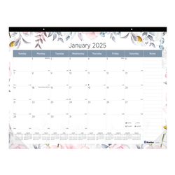 2025 Blueline Colorful Monthly Desk Pad Calendar, 12 Months, January to December, 22" x 17", Passion, C194113