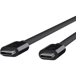 Belkin Thunderbolt 3 Cable (USB-C to USB-C) (100W) (1.6ft/0.5m) - First End: 1 x USB Type C Male Thunderbolt 3 - Second End: 1 x USB Type C Male Thunderbolt 3 - 40 Gbit/s - Black