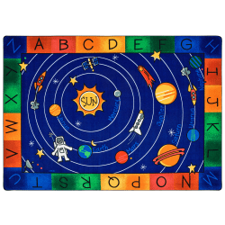 Carpets for Kids® Premium Collection Milky Play Literacy ABC Rug, 4'5" x 5'10", Blue