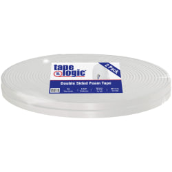 Tape Logic® Double-Sided Foam Tape, 0.75" x 36 Yd., White, Case Of 2