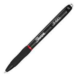 Sharpie® S Gel Pen, Medium Point, 0.7 mm, Black Barrel, Red Ink