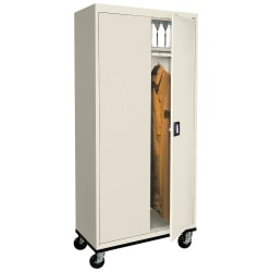 Sandusky Transport Series 36"W Heavy-Duty Mobile Wardrobe Storage Cabinet, Putty
