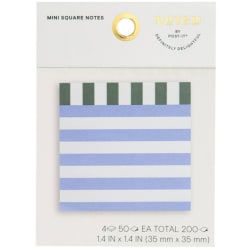 Noted By Post-it® Square Notes, 100 Total Notes, 2-15/16" x 2-13/16", Blue/White/Green