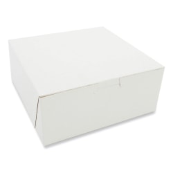 SCT® Paper Bakery Boxes, 3"H x 7"W x 7"D, White, Carton Of 250 Boxes