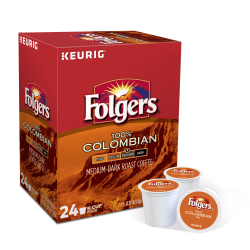 Folgers® Gourmet Selections Single-Serve Coffee K-Cup® Pods, Colombian Roast, Carton Of 24