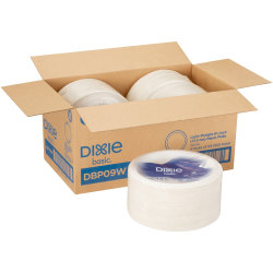 Dixie Basic® 8-1/2" Lightweight Paper Plates by GP Pro - 125 / Pack - Microwave Safe - White - Paper Body - 4 / Carton