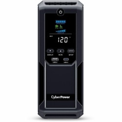 CyberPower Intelligent LCD UPS CP1500AVRLCD3 1500VA Mini-tower UPS - Mini-tower - AVR - 8 Hour Recharge - 3 Minute Stand-by - 120 V AC Input - 120 V AC Output - Serial Port - 12 x NEMA 5-15R, 1 x USB Type A, 1 x USB Type C - 6 x Battery/Surge Outlet