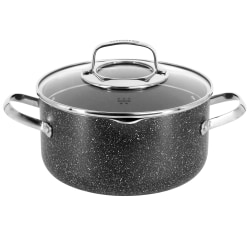 Korkmaz Galaksi Nonstick Low Casserole Dish With Lid, 3L, Black