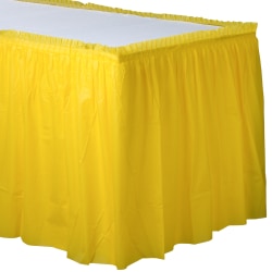 Amscan Plastic Table Skirts, Yellow Sunshine, 21’ x 29", Pack Of 2 Skirts