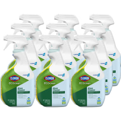Clorox CloroxPro EcoClean Glass Cleaner Spray Bottles, 32 Oz, Pack Of 9 Bottles