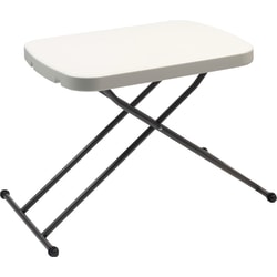 AbilityOne Blow-Molded Adjustable Folding Table, 28"H x 26"W x 18"D, Charcoal Gray/Gray