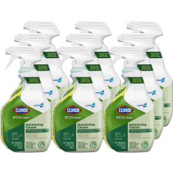 Clorox CloroxPro EcoClean Disinfecting Cleaner Spray Bottles, 32 Oz, Pack Of 9 Bottles