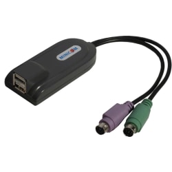 Tripp Lite Minicom PS/2 to USB Converter for KVM Switch / Extender TAA GSA - USB/(PS/2) for KVM Switch, Keyboard/Mouse, Desktop Computer - 2 x Type A Female USB - 2 x Mini-DIN (PS/2) Male Keyboard/Mouse - Black"