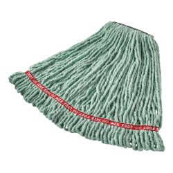 Rubbermaid® Web Foot Shrinkless Cotton Wet Mop Heads, 20 Oz, Green, Pack Of 6 Heads