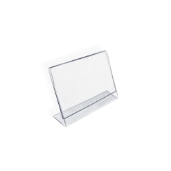 Azar Displays Acrylic L-Shaped Sign Holders, 2 1/2" x 3 1/2", Clear, Pack Of 10