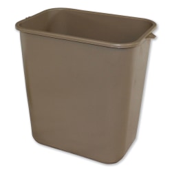 Impact® Soft-Sided Wastebasket, 28 qt, Polyethylene, Beige