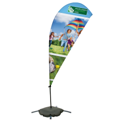 Custom Full-Color 10' Teardrop Sail Sign Flag With Cross Base & Water Ballast, Printed 1-Side