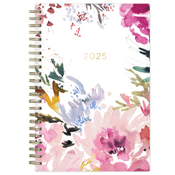 2025 Blue Sky Weekly/Monthly Planning Calendar, 5" x 8", Magenta Blooms, January 2025 To December 2025