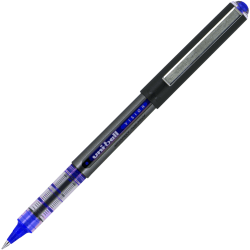 uni-ball® Vision™ Liquid Ink Rollerball Pen, Extra-Fine Point, 0.5 mm, Blue Barrel, Blue Ink