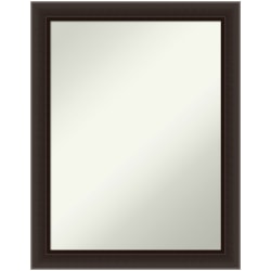 Amanti Art Narrow Non-Beveled Rectangle Wood-Framed Bathroom Wall Mirror, 27-1/2" x 21-1/2", Romano Espresso
