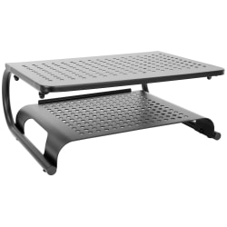 Mount-It! MI-7361 15"W 2-Tier Monitor Stand With Shelf, Black