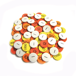 Sensational Math™ Class Set Place Value Discs, 1", Assorted Colors, Grade 1 - 4, Pack Of 1,500 Discs
