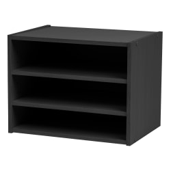 IRIS TACHI Modular Organizer Box With Adjustable Modular Shelving, 12"H x 15-3/4"W x 11-7/16"D, Black