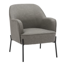 LumiSource Daniella Faux Leather Accent Chair, Gray/Black