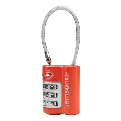 Samsonite® 3-Dial Lock, With Cable, Red