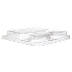 Ghent WorldView™ Renewable And Compostable Lids For 9" 3-Compartment Containers, 100% Recycled, Pack Of 200 Lids
