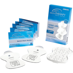 Omron ElectroTHERAPY TENS Long Life Pads - Large - PMLLPAD-L - 4" Width x 0.1" Height x 3.5" Length - 2 - White