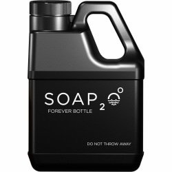 SOAP2O Forever Bottle - 1 gal - Bottle Dispenser - Hand - Black - 1 Each