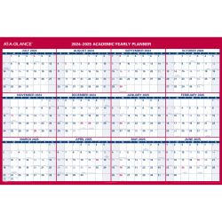 2024-2025 AT-A-GLANCE® Reversible Academic And Regular Year Wall Calendar, 48" x 32", PM326S28