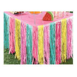 Amscan Just Chillin' Plastic Grass Table Skirt, 29" x 9', Multicolor