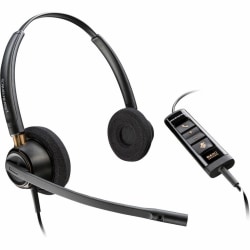 Poly EncorePro 525 USB-A Stereo Headset, Wired, Over-The-Head, On-Ear, Binaural, Supra-aural, Black