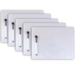Pacon Dry-Erase Whiteboard Sets, 1-Sided, 8-15/16"" x 11-13/16", White, Pack Of 5 Sets