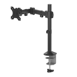 Fellowes® Reflex Single Monitor Arm For Monitors Up To 32", 17-1/2"H x 4-5/8"W x 16-5/8"D, Black