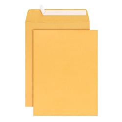 Office Depot® Brand Manila Catalog Envelopes, 9" x 12", Clean Seal, Brown Kraft, Box Of 100